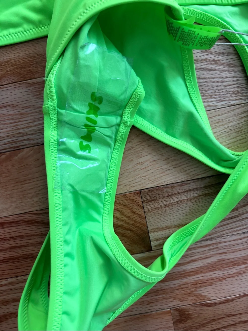 SKIMSS trapless  Recycled Swim  Monokini (Neon Green)Large New With Tags